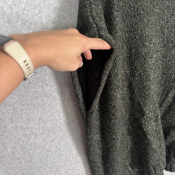 LOFT Poncho Sweater XS/S Hunter Forest Metallic Lounge Comfy Cozy Oversized Cowl - Picture 6 of 12